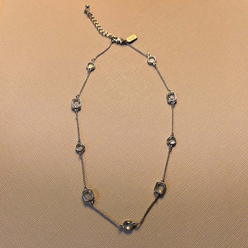 Kate Spade silver and crystal short necklace